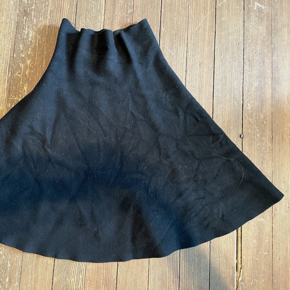 Black knit skater skirt